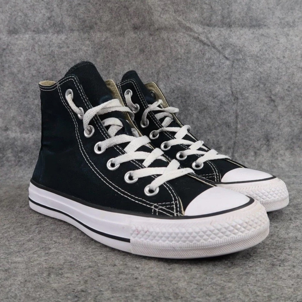 Converse Black and White High-Top Athletic Shoes